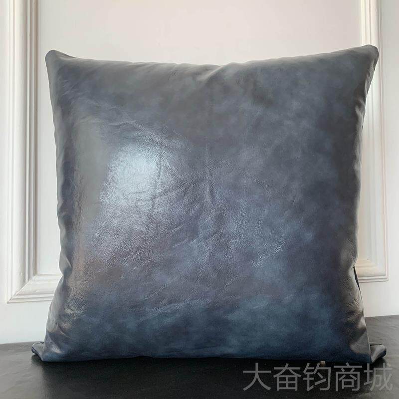 正品高档复古牛质抱头枕沙皮发垫办公室蜡油皮真皮靠垫靠枕床软包