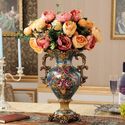 正品欧式客厅件软装装饰美品式餐桌电视柜玄关摆花插花器面台干花