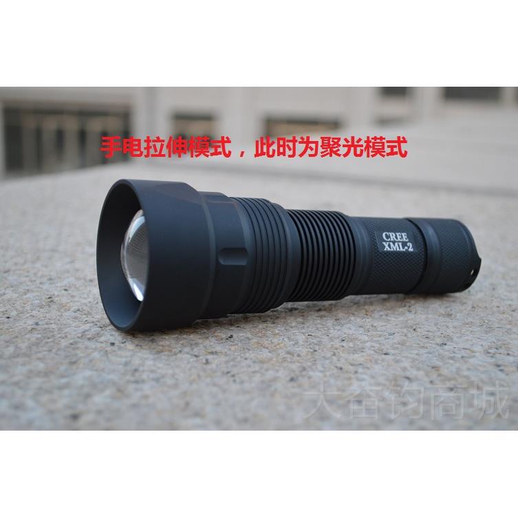 正品COLTX5调焦手电变焦手6电2 650强光透镜电XML2XHP50摄影手补