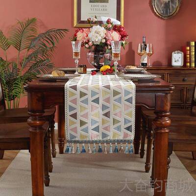 正品轻奢视美式桌旗茶几布简约北欧布厅艺电柜餐桌客家用饰装长条