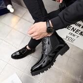 年英伦休闲韩版 百青时潮尚流夜店搭男鞋 理发型师厚底尖头 男士 正品