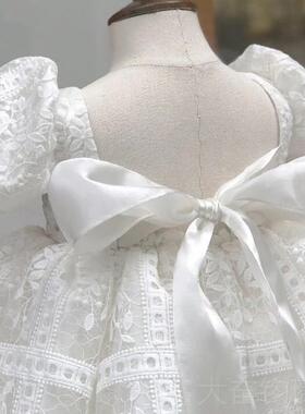 正品儿婚纱礼服裙蓬蓬女童演出花琴童白色周童岁公主裙表演主持钢