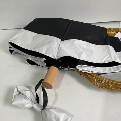 正品m男sho式赫本风简单雨朴素折叠伞ins适合拍照黑胶晴法雨S伞女