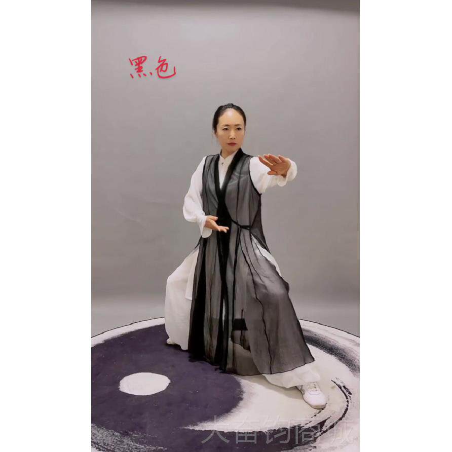 正品马蕾太新款夏季薄宽松长款款红绿太白极服练功服晨练极披纱飘