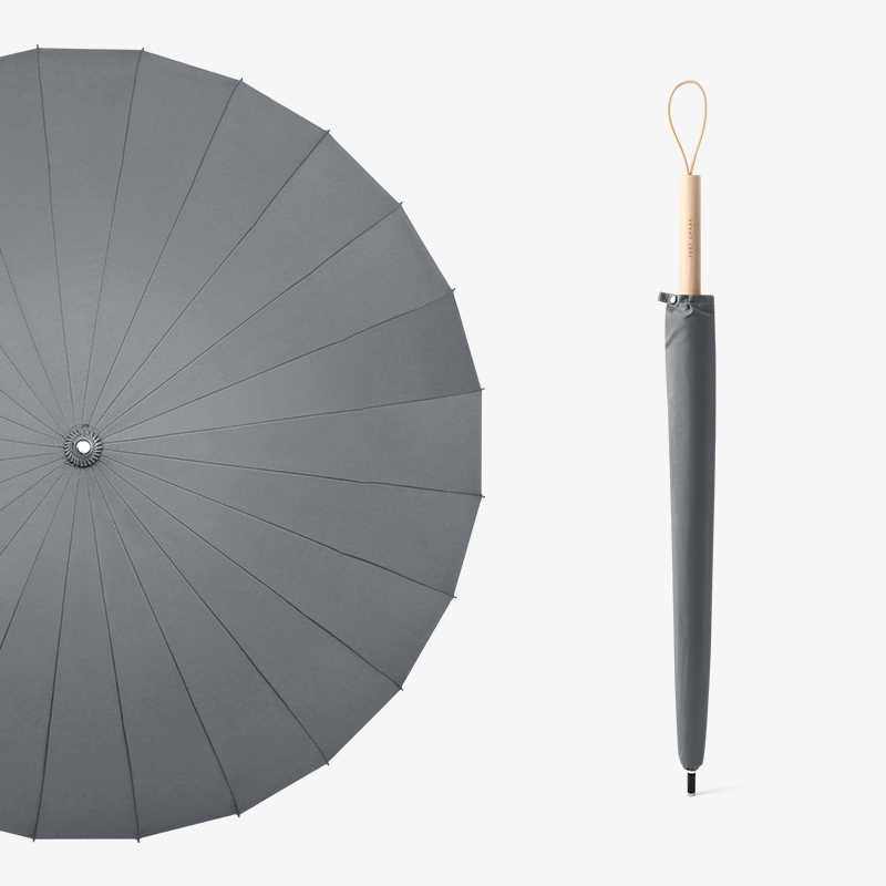 新尊驰l1 24骨男士简约黑色长柄伞男女防风加固直柄手动雨伞大号