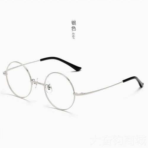 正品超轻纯钛正圆框眼镜男复韩古眼近防蓝光防辐射护目镜女小脸视