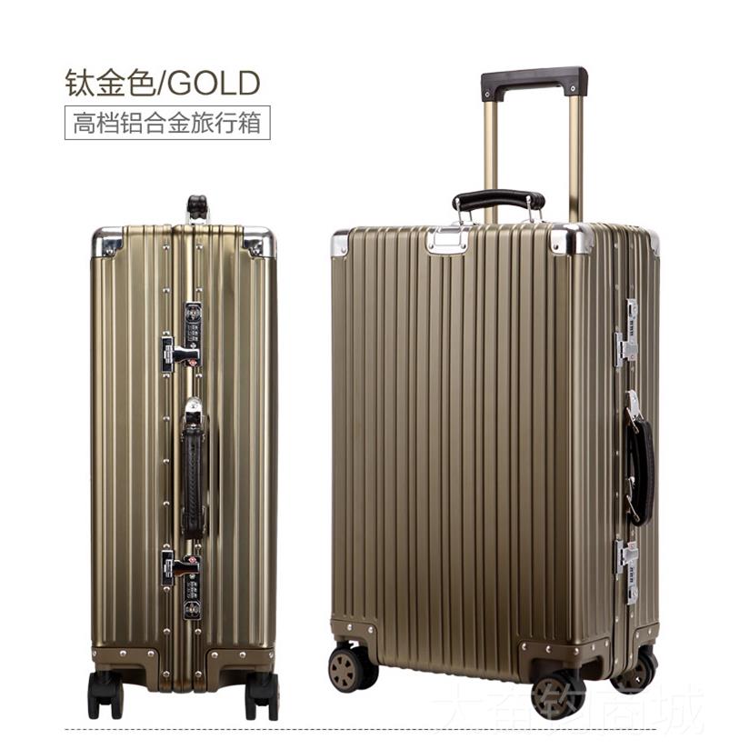 正品全铝镁铝合金机箱登男女向拉杆箱包全金属万轮行李箱旅行2箱2