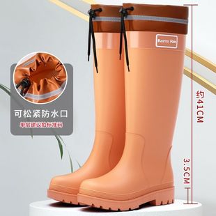 高筒束口女士女款 防滑加厚成人厨房保暖防水口 雨靴加厚时尚 水雨鞋