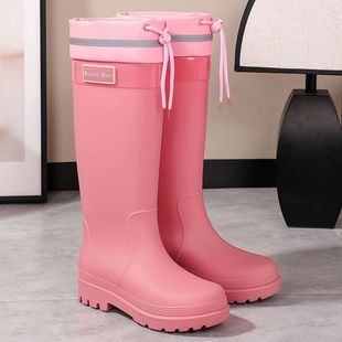 女款 防滑加厚高筒成人厨房保暖防水口 雨靴加厚时尚 束口女士水雨鞋