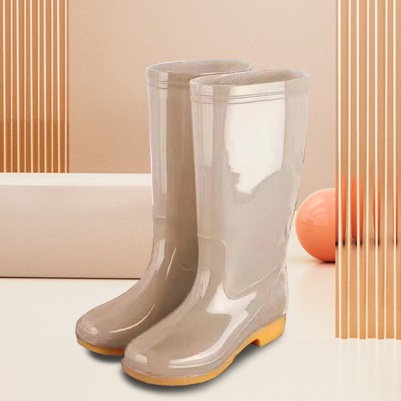 RAIN BOOTS WOMENS WATERPROOF ANTI-SLIP WATER SHOES MEDIUM BARREL HIGH TUBE RAIN BOOTS ADULT RUBBER SHOES KITCHEN PLUS COTTON WARM WORK HALF BARREL SHOES