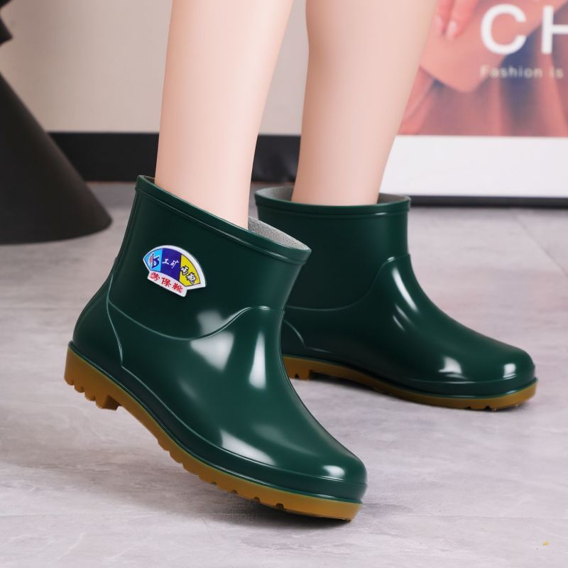 高筒雨鞋加绒水鞋女士短筒雨靴防水牛筋胶鞋套鞋防滑厨房保暖中筒