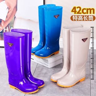 雨靴成人水靴 42厘米雨鞋 水鞋 女防水防滑高筒长筒2025新款 女士胶鞋