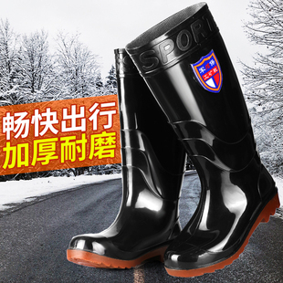男女牛筋底防水劳保工地雨靴 加厚防滑高筒雨鞋 雨靴男式 耐磨冬季
