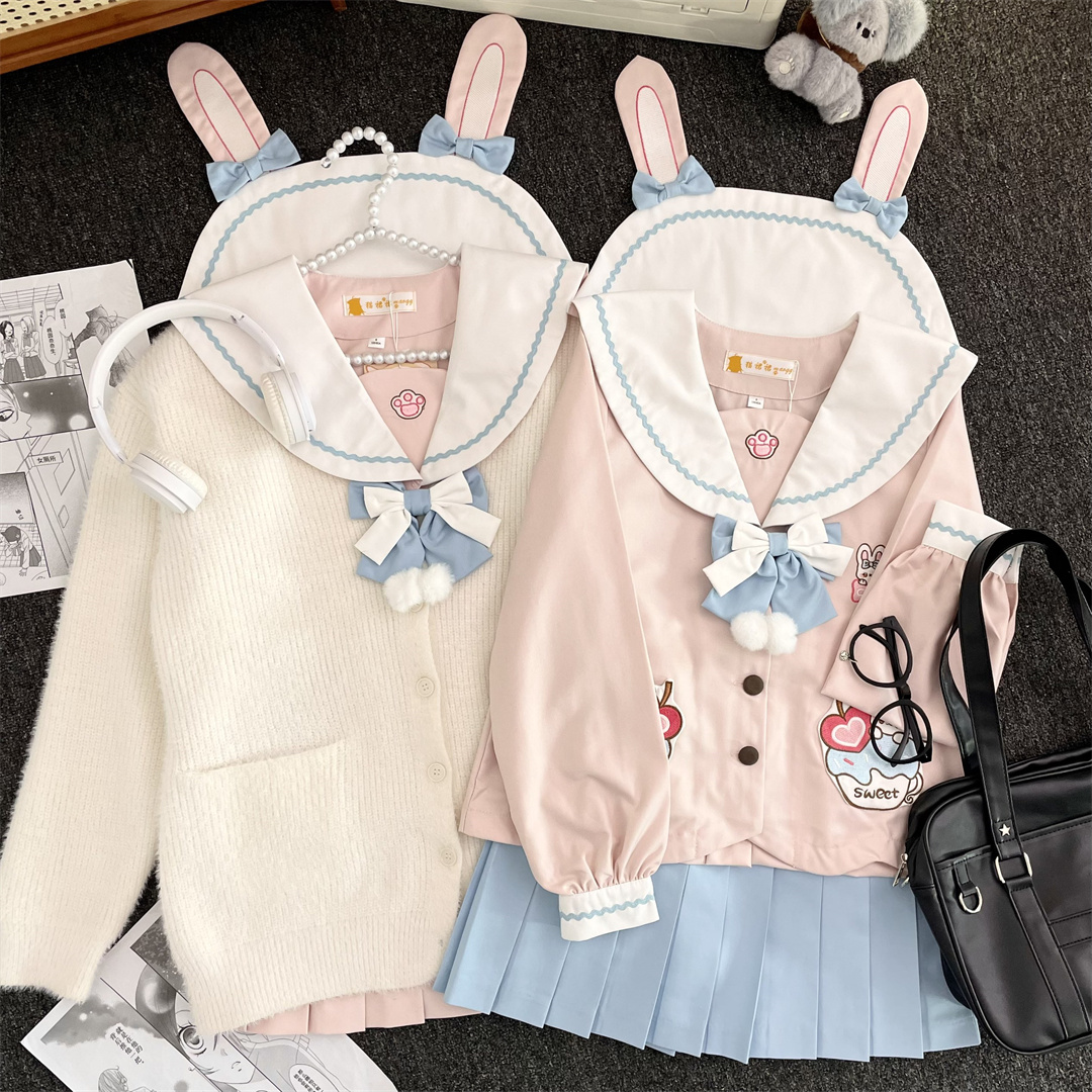 【糯糯布丁】猫裙裙正版原创jk制服甜美可爱幼稚园水手服短裙套装