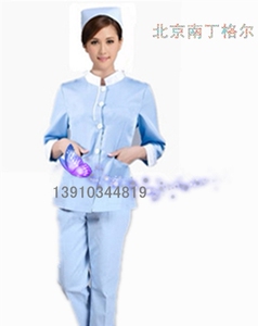 南丁格尔护士服长袖女冬夏浅蓝色高端短袖医用口腔美容工作服裤子