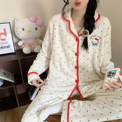 【7款可选】软糯糯！毛绒加厚保暖Kt卡通珊瑚绒保暖少女家套装X