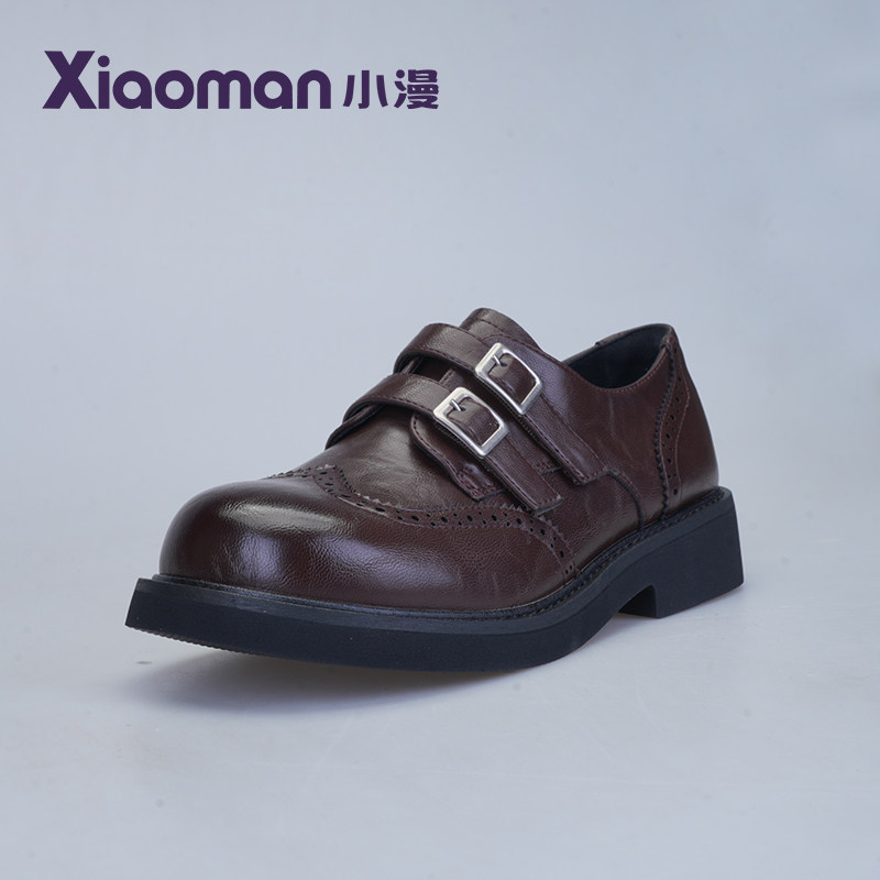 小漫复古厚底小皮鞋女2026春季新款乐福鞋增高英伦风布洛克单鞋女,女鞋,深口单鞋,淘宝优惠券,粉丝福利购,淘宝优惠卷