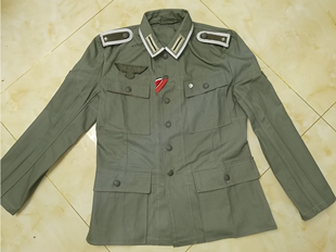 国防军中士HBT M43人字纹棉布料原野灰野战服上衣