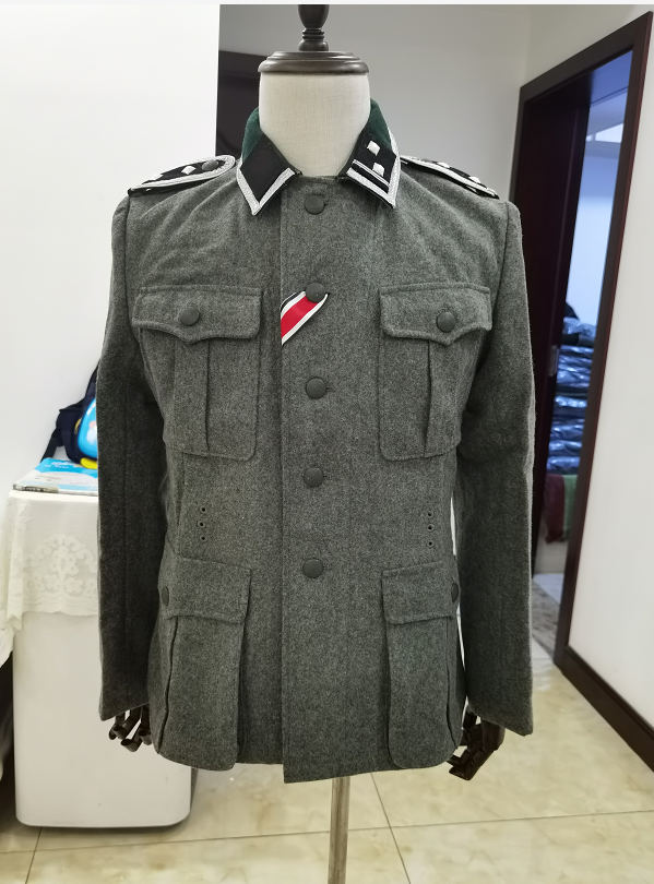 灰色精英原野灰色毛呢m36上士夹克常服上衣