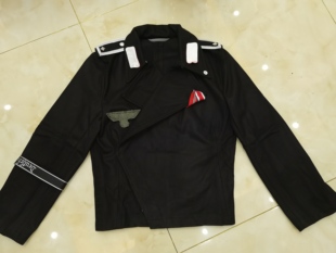 德国国防GD师装甲兵套服 黑色羊毛呢战车服坦克兵中士上衣套装