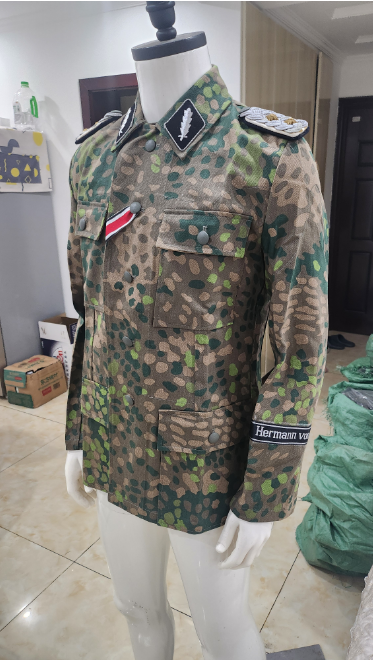 德军精英DOT44夏季豌豆迷彩套装 迷彩服M43上校野战服