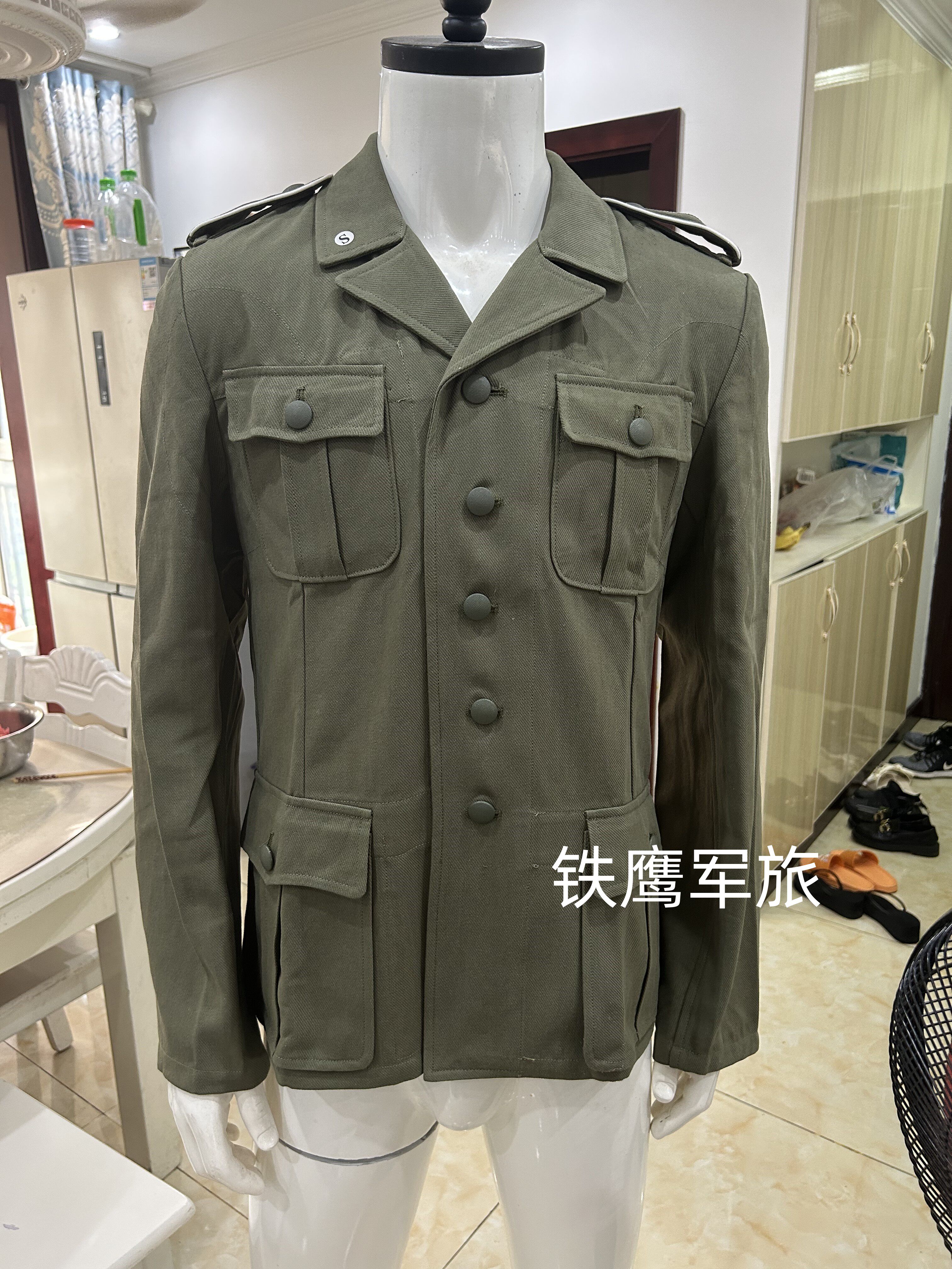 德国热带非洲橄榄绿斜纹棉布料常服野战上衣套装【上衣+裤子】