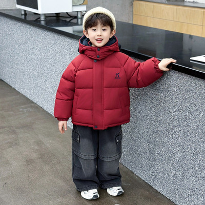 男童冬季加厚保暖连帽羽绒棉服