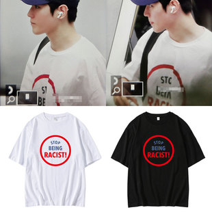 NCT127李泰容街拍衣服同款T恤宽松纯棉圆领印花男女情侣短袖夏季