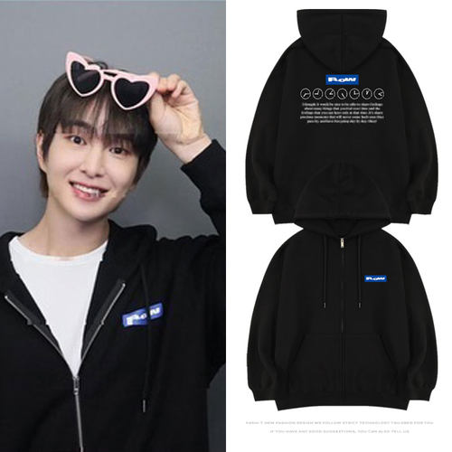 SHINee温流FLOW快闪周边应援同款卫衣服印花薄款加绒拉链连帽开衫