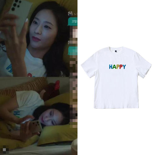 fx郑秀晶crazy love疯狂的爱同款衣服宽松落肩短袖印花T恤夏男女