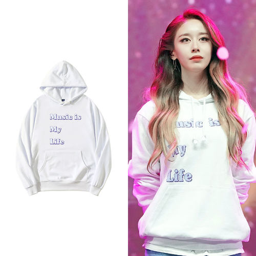 TARA朴智妍ATEEZ崔伞同款卫衣服字母印花套头连帽衫加绒薄秋冬季