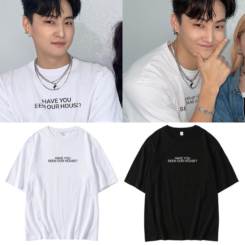 GOT7林在范JAYB同款短袖T恤宽松落肩字母印花纯棉休闲圆领体恤