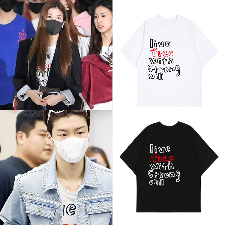 IZONE组合权恩菲WINNER李昇勋同款短袖T恤落肩宽松半袖男女