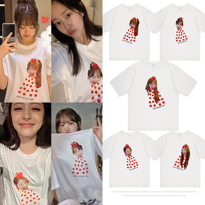 LESSERAFIM周边宫胁咲良金采源中村一叶许允真同款纯棉短袖T体恤
