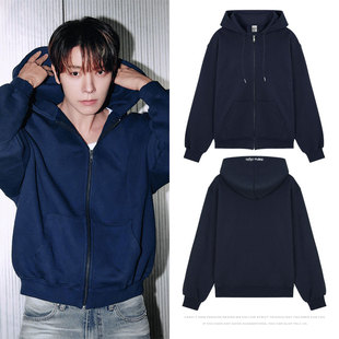 superjuior李东海同款卫衣拉链连帽开衫宽松印花薄款加绒男女外套