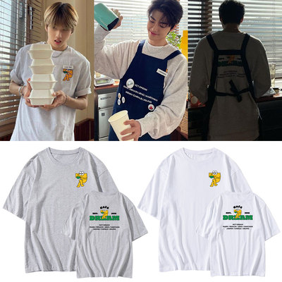 NCT DREAM CAFE周边衣服印花同款短袖T恤宽松落肩印花圆领情侣装
