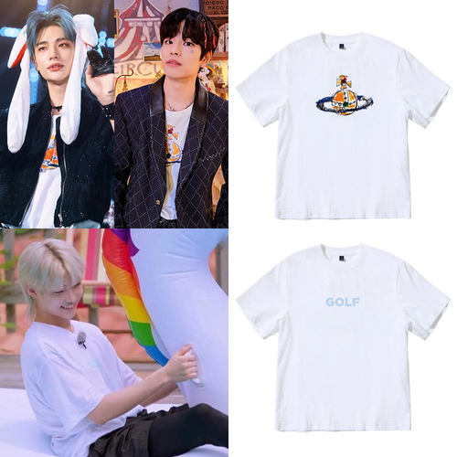 Straykids演唱会金昇玟黄铉辰李龙馥同款短袖T恤宽松纯棉印花衣服