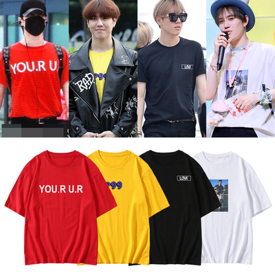 GOT7周边金有谦街拍衣服同款t恤印花百搭宽松男女短袖上衣纯棉