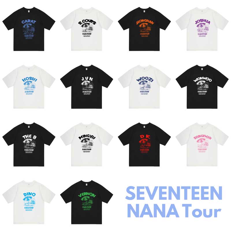 SEVENTEEN演唱会周边崔胜哲尹净汉洪知秀金珉奎夫胜宽同款短袖T恤