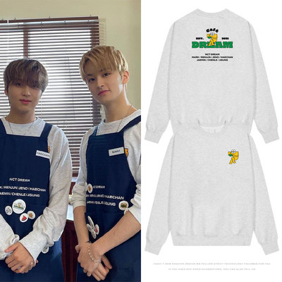 印花宽松圆领加绒薄款春秋冬卫衣