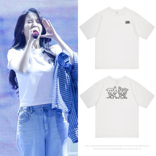 2025李知恩17周年演唱会bye summer周边IU同款短袖T恤纯棉上衣服