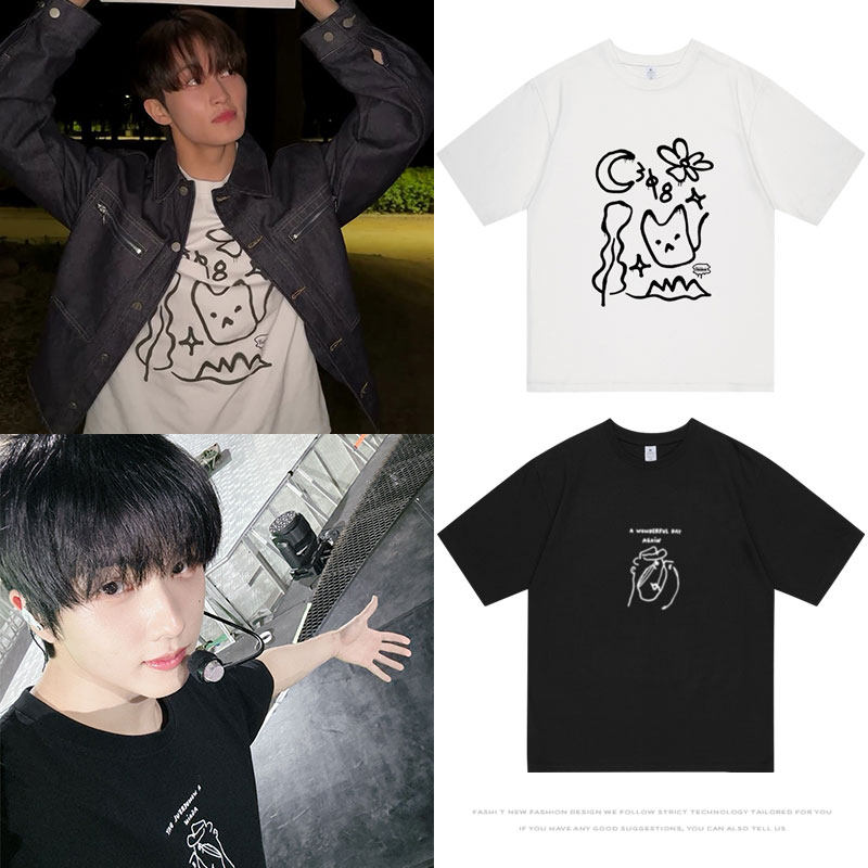 NCT DREAM朴志晟李马克同款衣服印花短袖T恤夏季男装女纯棉打底衫