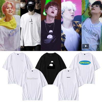 防弹少年团街拍同款短袖小清新