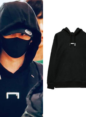 SuperJunior金希澈机场街拍ins衣服同款卫衣连帽衫加绒男女春秋冬