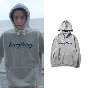 NCT127郑在玹ins街拍同款卫衣套头连帽衫加绒薄印花BF男女秋冬装