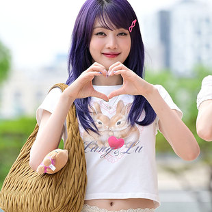 GIDLE金米妮Minnie街拍衣服同款宽松印花短袖T恤高腰短款女装夏季