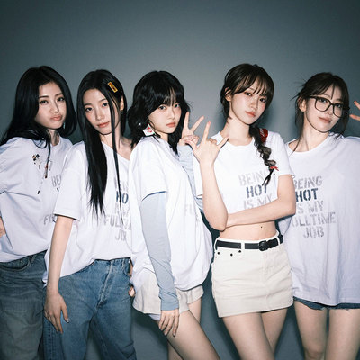 LESSERAFIM演唱会2025HOT周边同款衣服印花宽松短袖T恤内搭打底衫