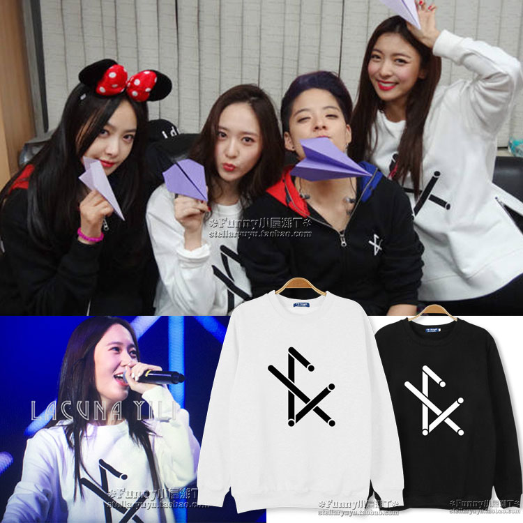 fx演唱会周边应援衣服同款卫衣宽松印花圆领薄款加绒男女打歌衣服