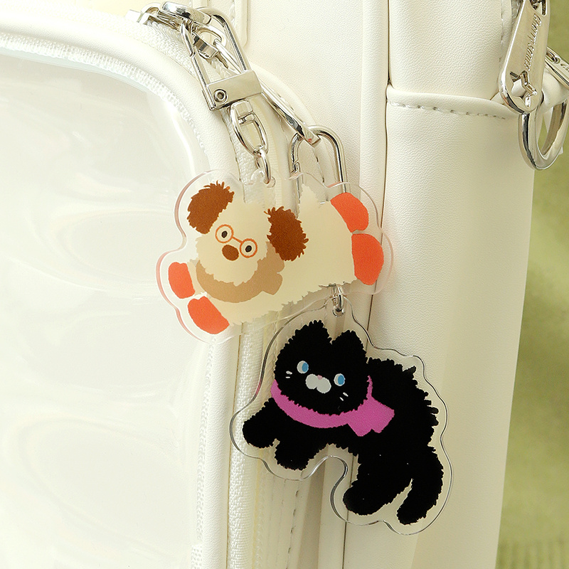 炸毛小乖亚克力钥匙扣挂件