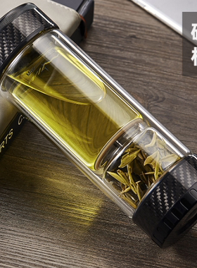 茶之恋碳纤维系列茶水分离水杯子男士高端商务CZL-016-70S顺丰包